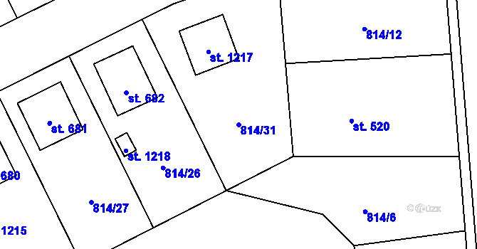 Parcela st. 814/31 v KÚ Světlá nad Sázavou, Katastrální mapa
