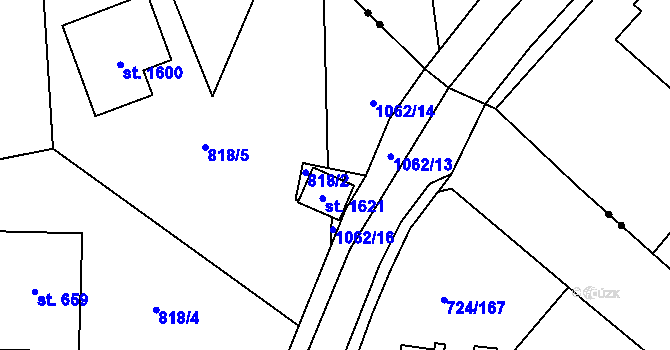 Parcela st. 1062/15 v KÚ Světlá nad Sázavou, Katastrální mapa