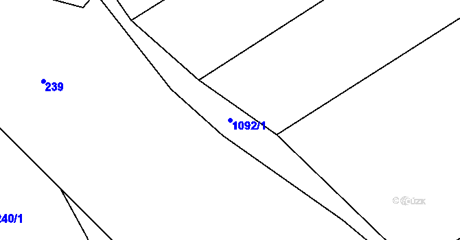 Parcela st. 1092/1 v KÚ Světlá nad Sázavou, Katastrální mapa