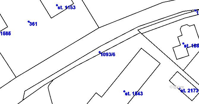 Parcela st. 1093/6 v KÚ Světlá nad Sázavou, Katastrální mapa