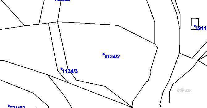 Parcela st. 1134/2 v KÚ Světlá nad Sázavou, Katastrální mapa