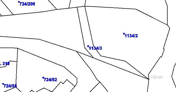 Parcela st. 1134/3 v KÚ Světlá nad Sázavou, Katastrální mapa