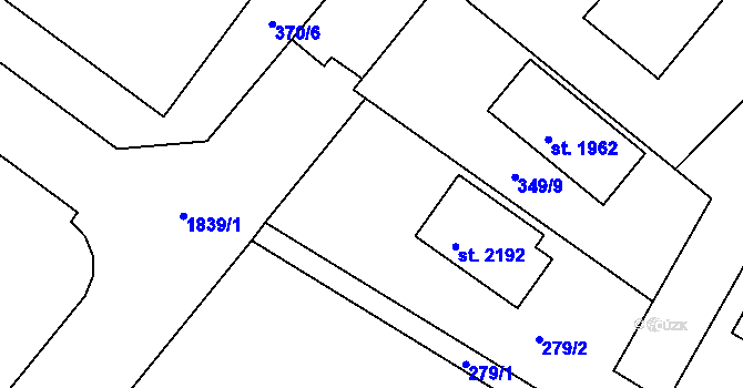Parcela st. 349/14 v KÚ Světlá nad Sázavou, Katastrální mapa