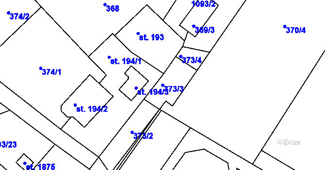 Parcela st. 373/3 v KÚ Světlá nad Sázavou, Katastrální mapa
