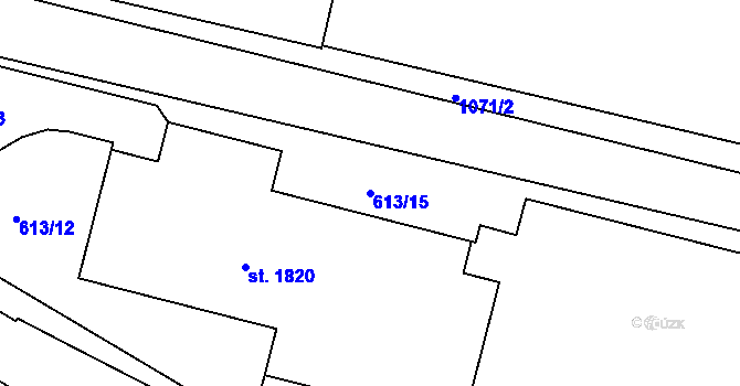 Parcela st. 613/15 v KÚ Světlá nad Sázavou, Katastrální mapa