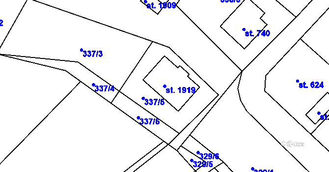 Parcela st. 1919 v KÚ Světlá nad Sázavou, Katastrální mapa