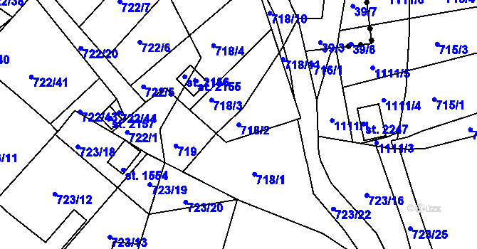 Parcela st. 718/2 v KÚ Světlá nad Sázavou, Katastrální mapa