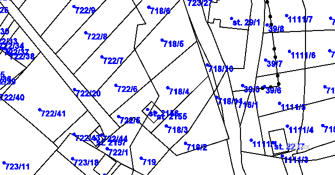 Parcela st. 718/4 v KÚ Světlá nad Sázavou, Katastrální mapa