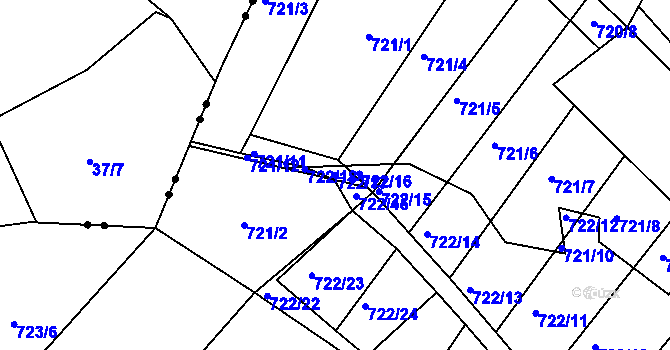 Parcela st. 722/17 v KÚ Světlá nad Sázavou, Katastrální mapa