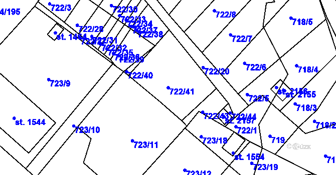 Parcela st. 722/41 v KÚ Světlá nad Sázavou, Katastrální mapa
