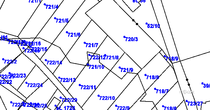 Parcela st. 721/8 v KÚ Světlá nad Sázavou, Katastrální mapa