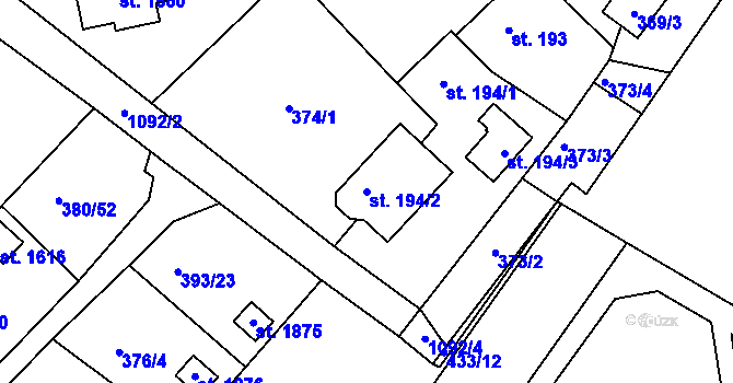 Parcela st. 194/2 v KÚ Světlá nad Sázavou, Katastrální mapa