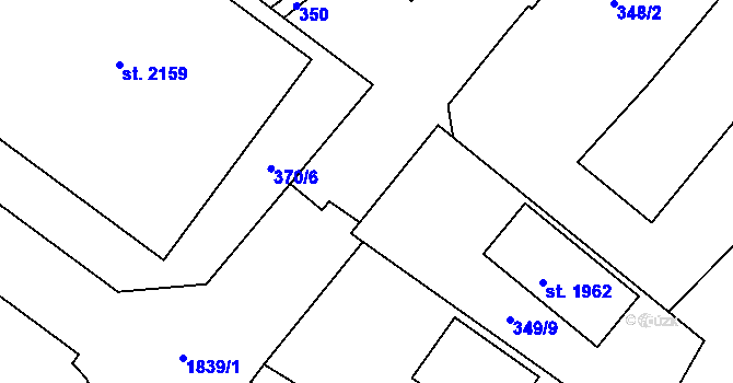 Parcela st. 349/11 v KÚ Světlá nad Sázavou, Katastrální mapa