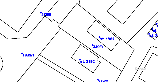 Parcela st. 349/13 v KÚ Světlá nad Sázavou, Katastrální mapa