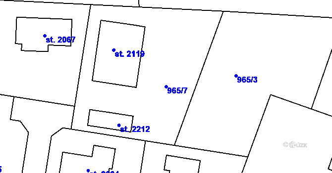 Parcela st. 965/7 v KÚ Světlá nad Sázavou, Katastrální mapa