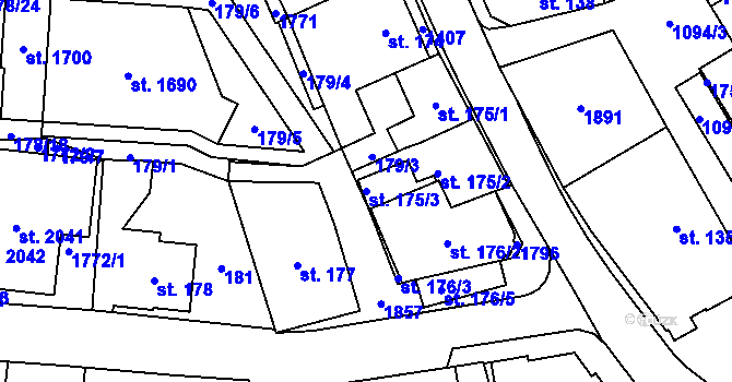 Parcela st. 175/3 v KÚ Světlá nad Sázavou, Katastrální mapa