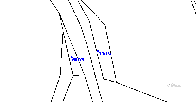 Parcela st. 14/16 v KÚ Světlá nad Sázavou, Katastrální mapa
