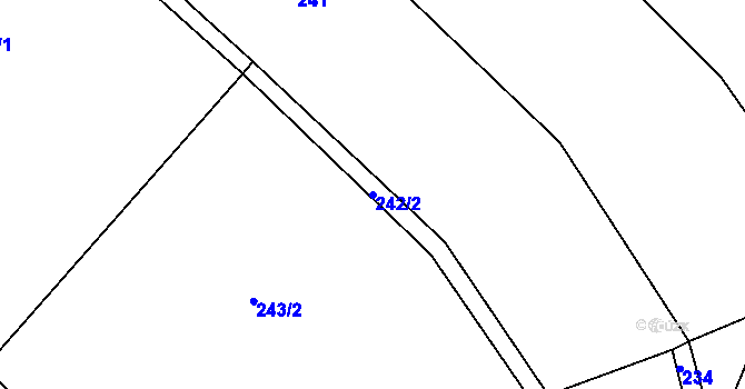 Parcela st. 242/2 v KÚ Světlá nad Sázavou, Katastrální mapa