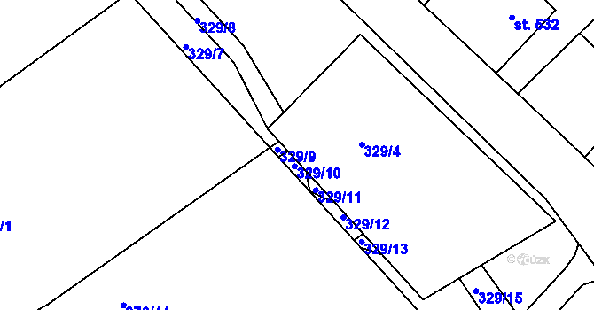 Parcela st. 329/17 v KÚ Světlá nad Sázavou, Katastrální mapa