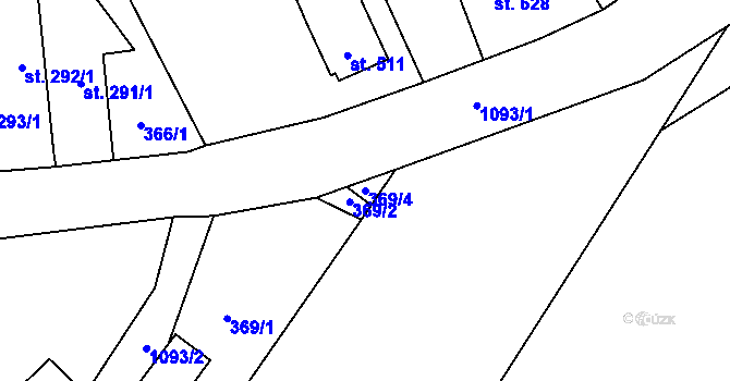 Parcela st. 369/4 v KÚ Světlá nad Sázavou, Katastrální mapa