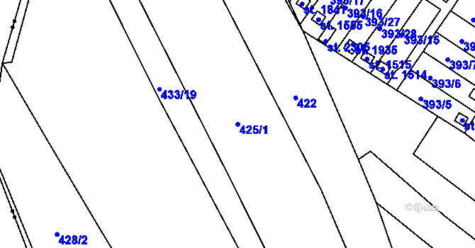 Parcela st. 425/1 v KÚ Světlá nad Sázavou, Katastrální mapa