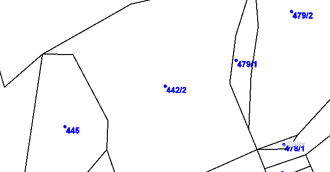 Parcela st. 442/2 v KÚ Světlá nad Sázavou, Katastrální mapa