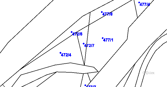 Parcela st. 472/7 v KÚ Světlá nad Sázavou, Katastrální mapa