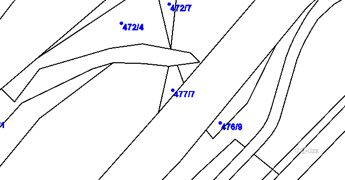 Parcela st. 477/7 v KÚ Světlá nad Sázavou, Katastrální mapa
