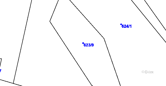 Parcela st. 623/9 v KÚ Světlá nad Sázavou, Katastrální mapa