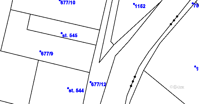 Parcela st. 677/15 v KÚ Světlá nad Sázavou, Katastrální mapa