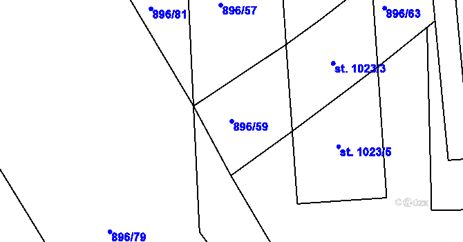 Parcela st. 896/59 v KÚ Světlá nad Sázavou, Katastrální mapa
