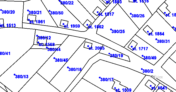 Parcela st. 2065 v KÚ Světlá nad Sázavou, Katastrální mapa