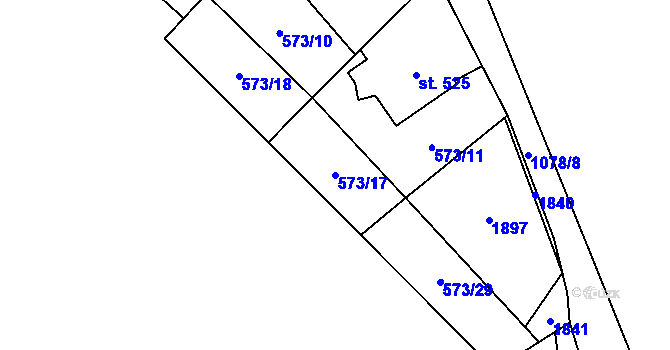 Parcela st. 573/17 v KÚ Světlá nad Sázavou, Katastrální mapa