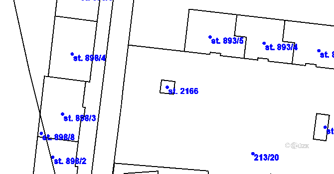 Parcela st. 2166 v KÚ Světlá nad Sázavou, Katastrální mapa
