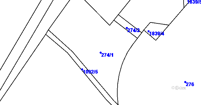 Parcela st. 274/1 v KÚ Světlá nad Sázavou, Katastrální mapa