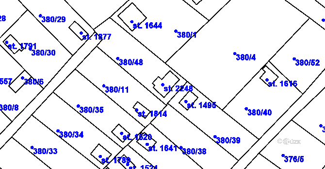 Parcela st. 2248 v KÚ Světlá nad Sázavou, Katastrální mapa