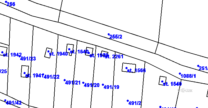 Parcela st. 2261 v KÚ Světlá nad Sázavou, Katastrální mapa