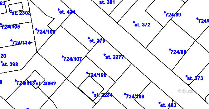 Parcela st. 2277 v KÚ Světlá nad Sázavou, Katastrální mapa
