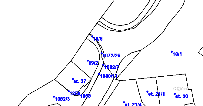 Parcela st. 1072/26 v KÚ Světlá nad Sázavou, Katastrální mapa
