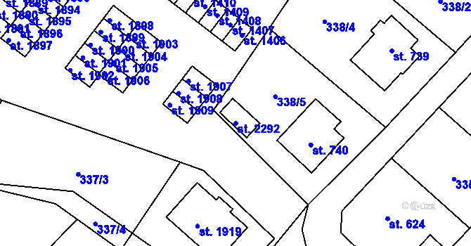 Parcela st. 2292 v KÚ Světlá nad Sázavou, Katastrální mapa