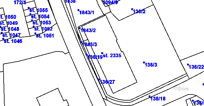 Parcela st. 2335 v KÚ Světlá nad Sázavou, Katastrální mapa