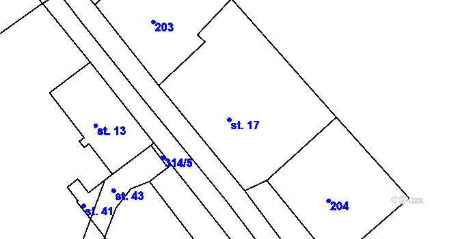 Parcela st. 17 v KÚ Žebrákov u Světlé nad Sázavou, Katastrální mapa