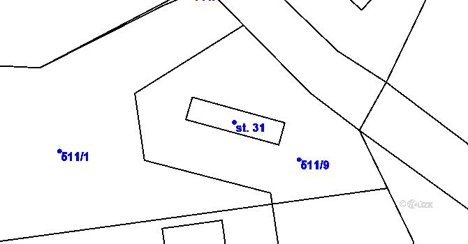 Parcela st. 31 v KÚ Žebrákov u Světlé nad Sázavou, Katastrální mapa