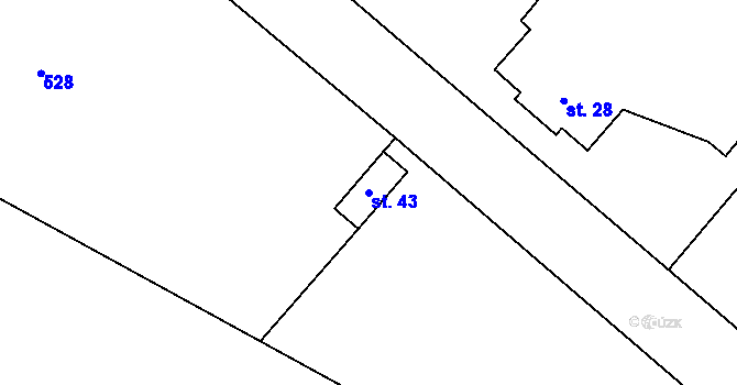 Parcela st. 43 v KÚ Žebrákov u Světlé nad Sázavou, Katastrální mapa