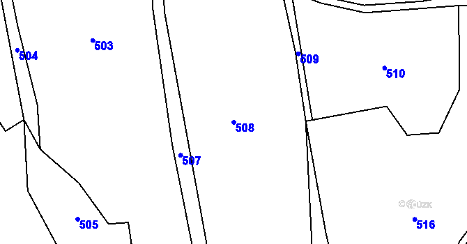 Parcela st. 508 v KÚ Žebrákov u Světlé nad Sázavou, Katastrální mapa
