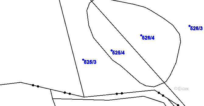 Parcela st. 525 v KÚ Žebrákov u Světlé nad Sázavou, Katastrální mapa