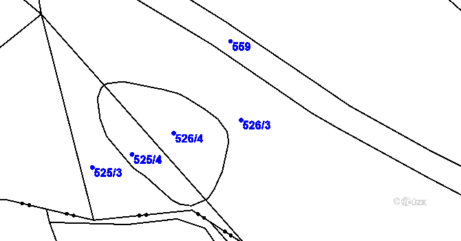 Parcela st. 526 v KÚ Žebrákov u Světlé nad Sázavou, Katastrální mapa
