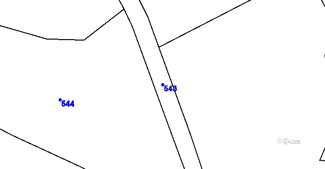 Parcela st. 543 v KÚ Žebrákov u Světlé nad Sázavou, Katastrální mapa