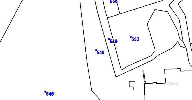 Parcela st. 548 v KÚ Žebrákov u Světlé nad Sázavou, Katastrální mapa