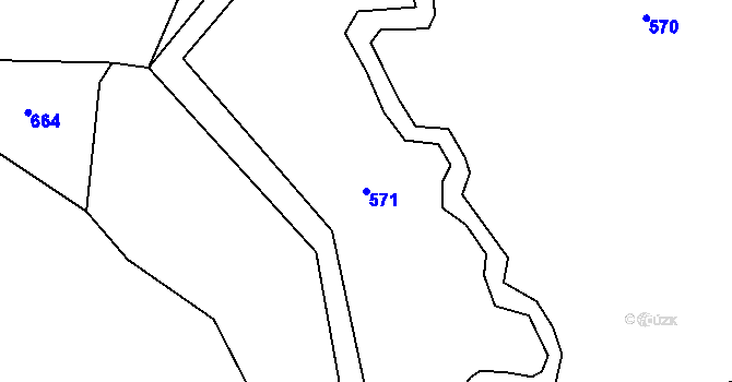 Parcela st. 571 v KÚ Žebrákov u Světlé nad Sázavou, Katastrální mapa